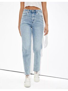 American Eagle Mom Straight Leg Jeans Women’s Size 4 Blue High Rise Vintage Styl